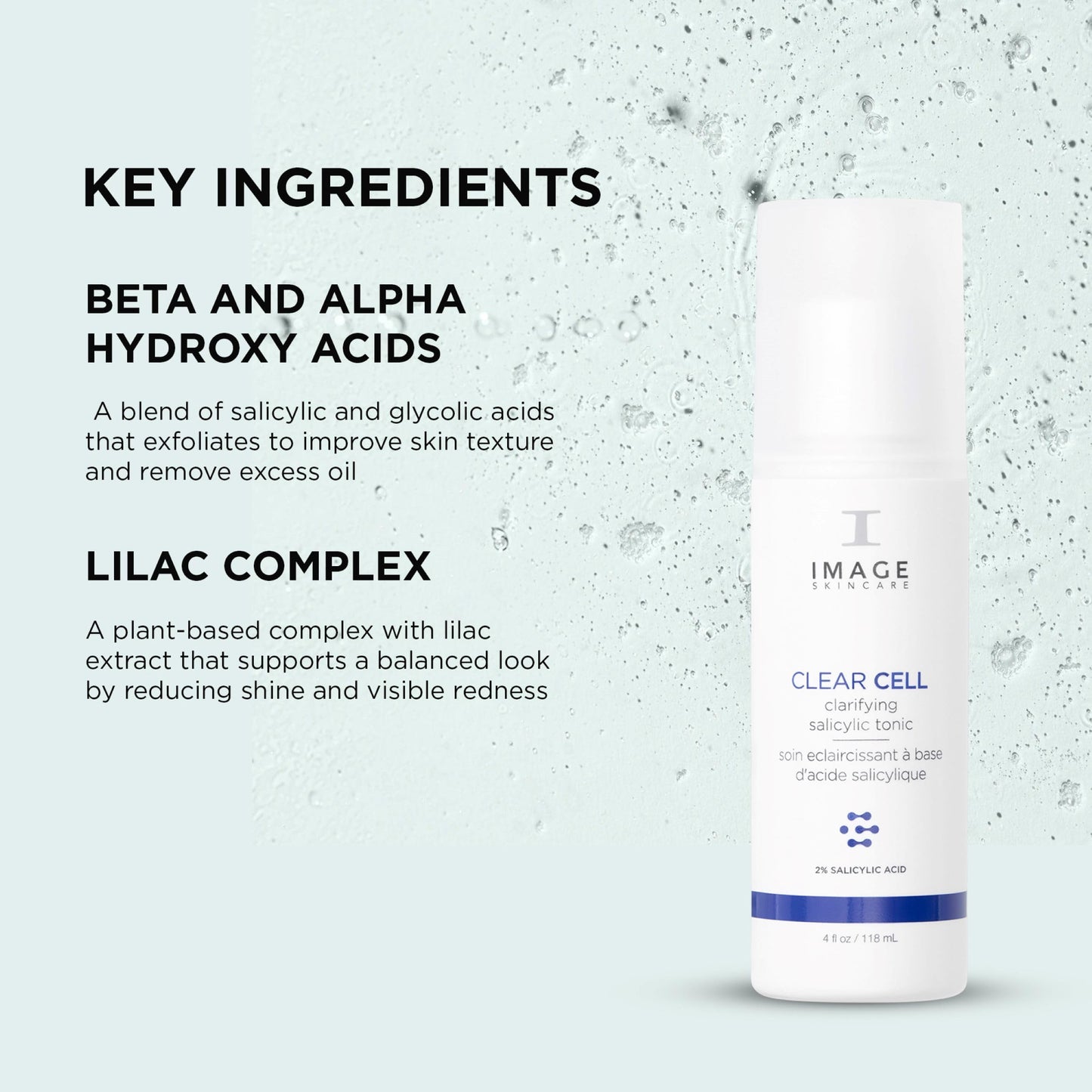 IMAGE Skincare, Clear Cell Clarifying Salicylic Tonic, Mattifying Toner for Pores, Redness and Light Exfoliation for Oily Prone Skin, 4 fl oz