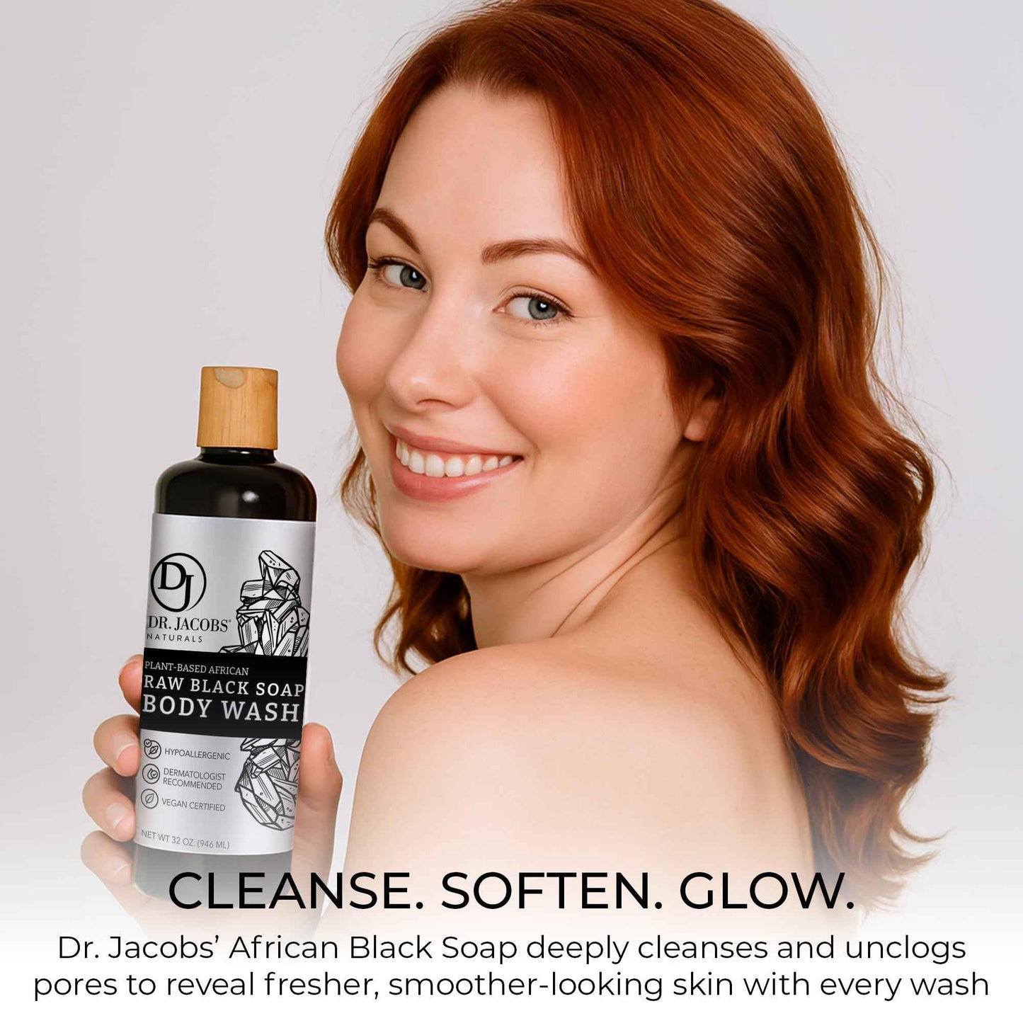 Dr Jacobs Naturals Authentic African Raw Black Soap, All-In-One Cleanser for Face Wash, Sensitive Skin Body Wash, Shampoo, Shaving Soap | Shea Butter Moisturizing and Nourishing Formula | 16oz 1pk