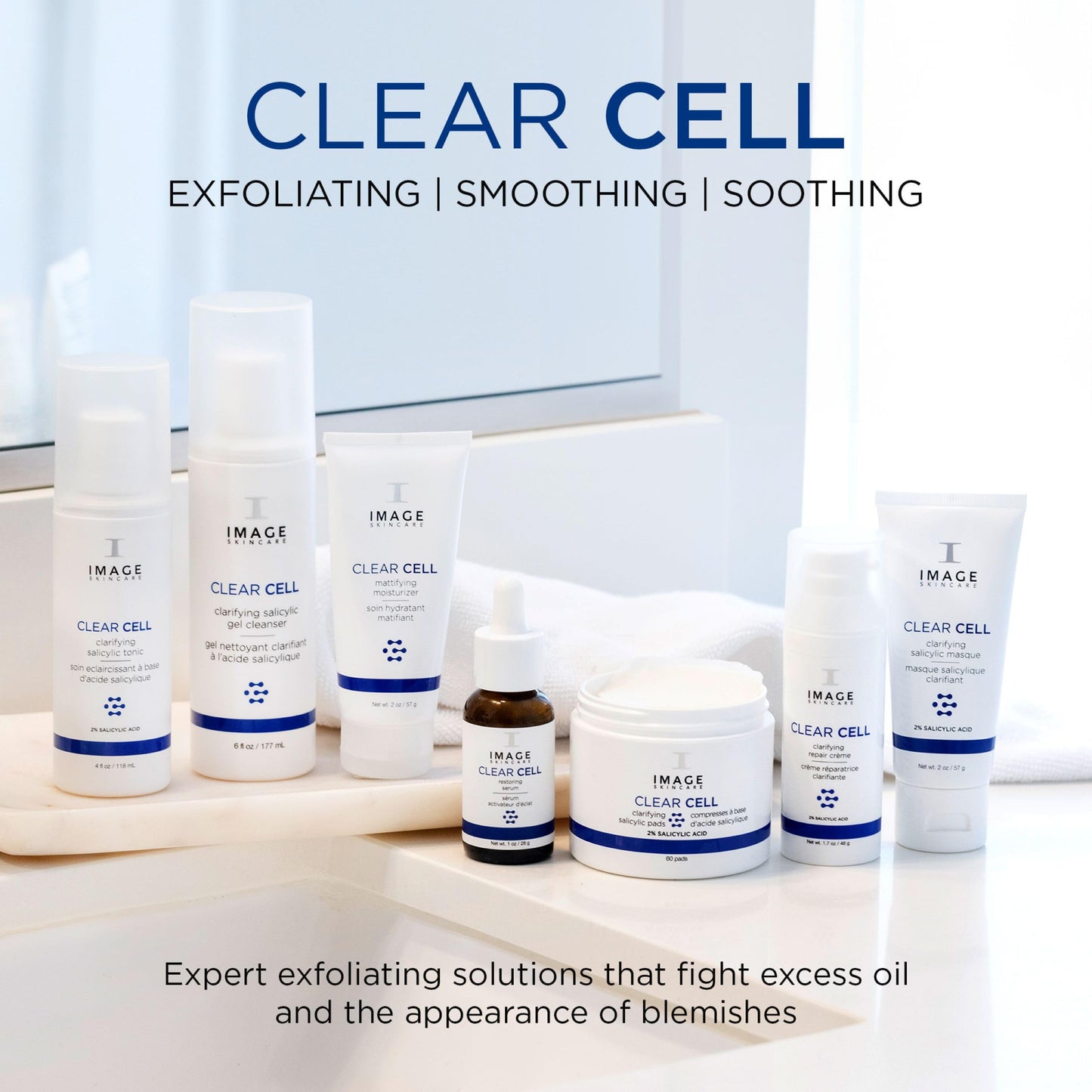 IMAGE Skincare, Clear Cell Clarifying Salicylic Tonic, Mattifying Toner for Pores, Redness and Light Exfoliation for Oily Prone Skin, 4 fl oz