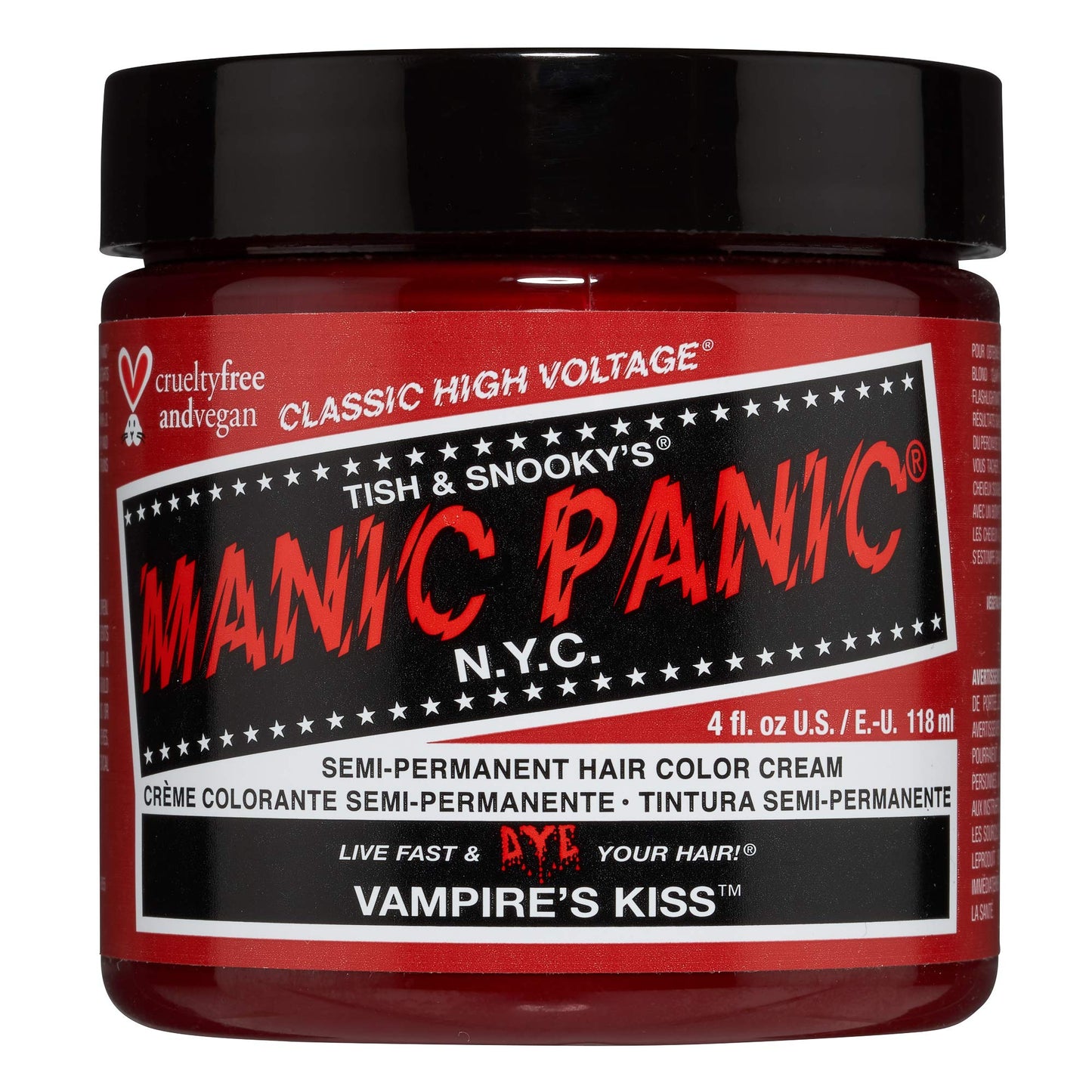 MANIC PANIC Classic Vampire's Kiss Semi Permanent Hair Color - Medium Red Hair Dye for Women & Men That Lasts 4-6 Weeks - Vegan, Ammonia & Cruelty-Free - Create & Mix Custom Shades (4oz)