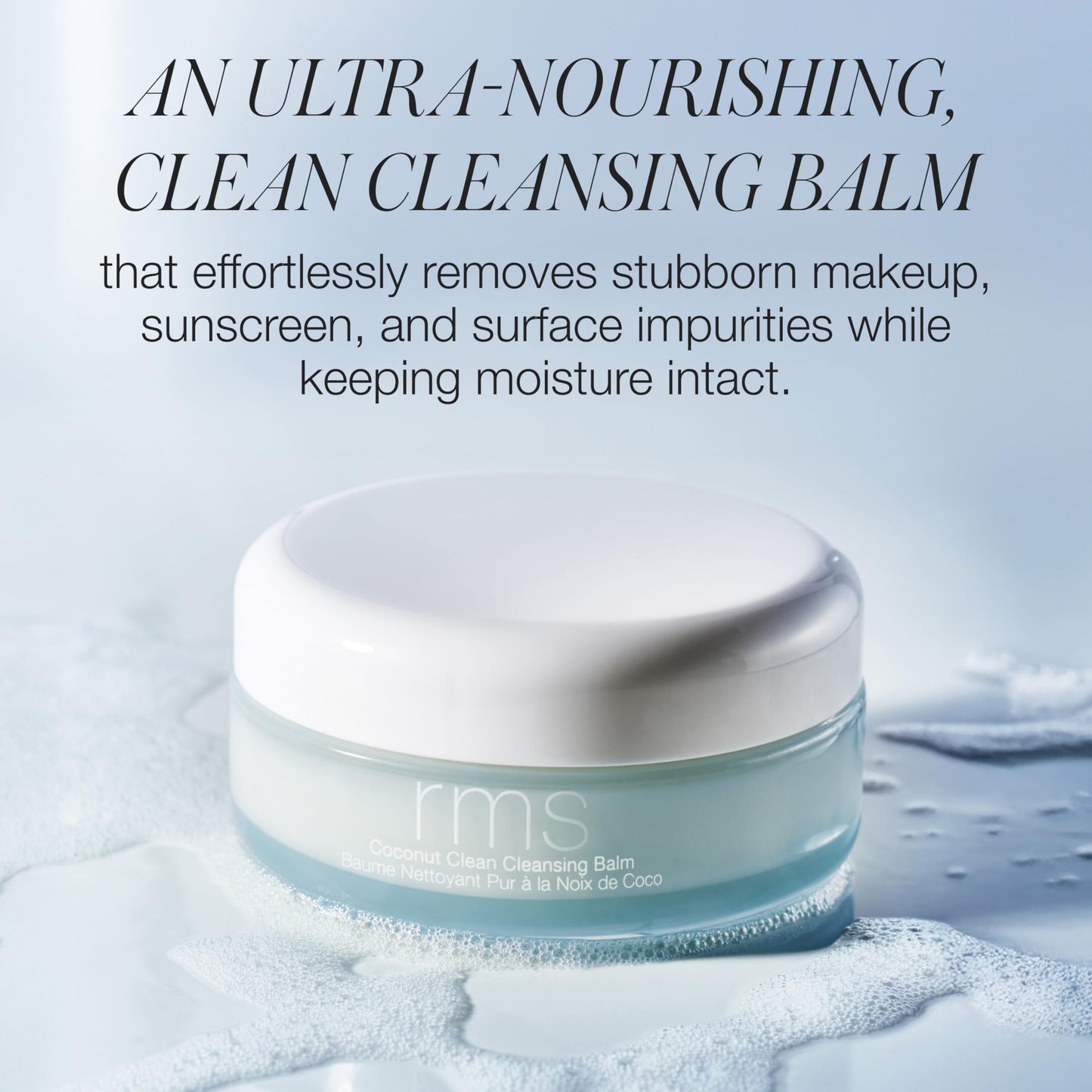 RMS Beauty Coconut Clean Cleansing Balm - Hydrating Makeup Remover & Face Wash - Melting Balm to Oil with Vitamin C & Kakadu Plum - 1.76 oz