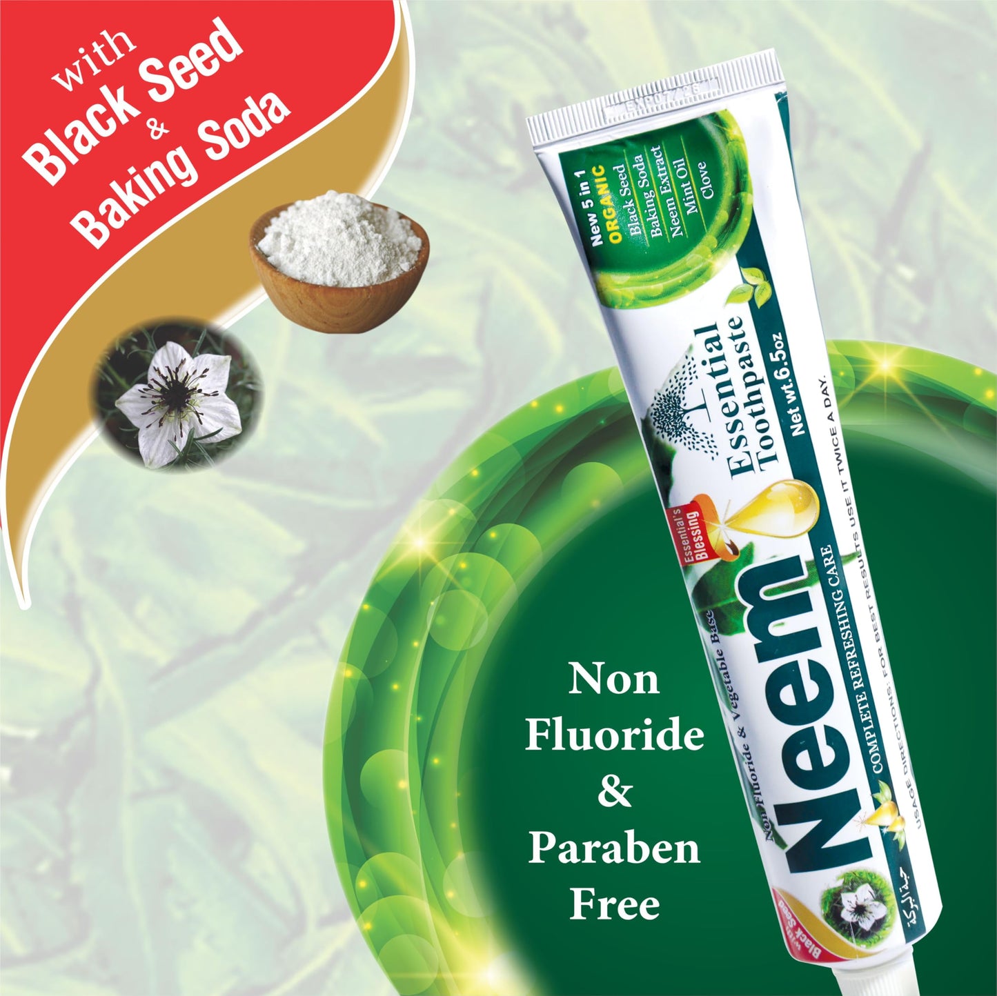 Neem Essential Toothpaste New 5 in 1 100% Fluoride Free