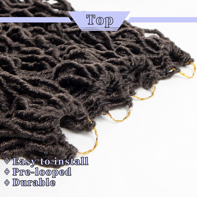Faux Locs Crochet Hair - 44 Inch Goddess Soft Locs | Pre-Looped Synthetic Fiber, 130g/Pack (6 Packs)