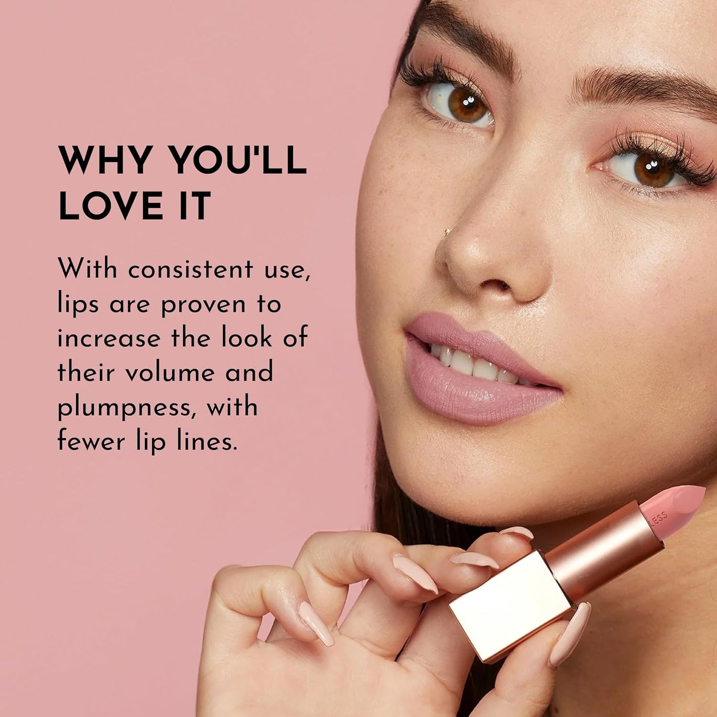 Forget the Filler Lip-Plumping Satin Cream Lipstick - Fawn | 0.1 Ounce, Smooths Lines & Enhances Lips