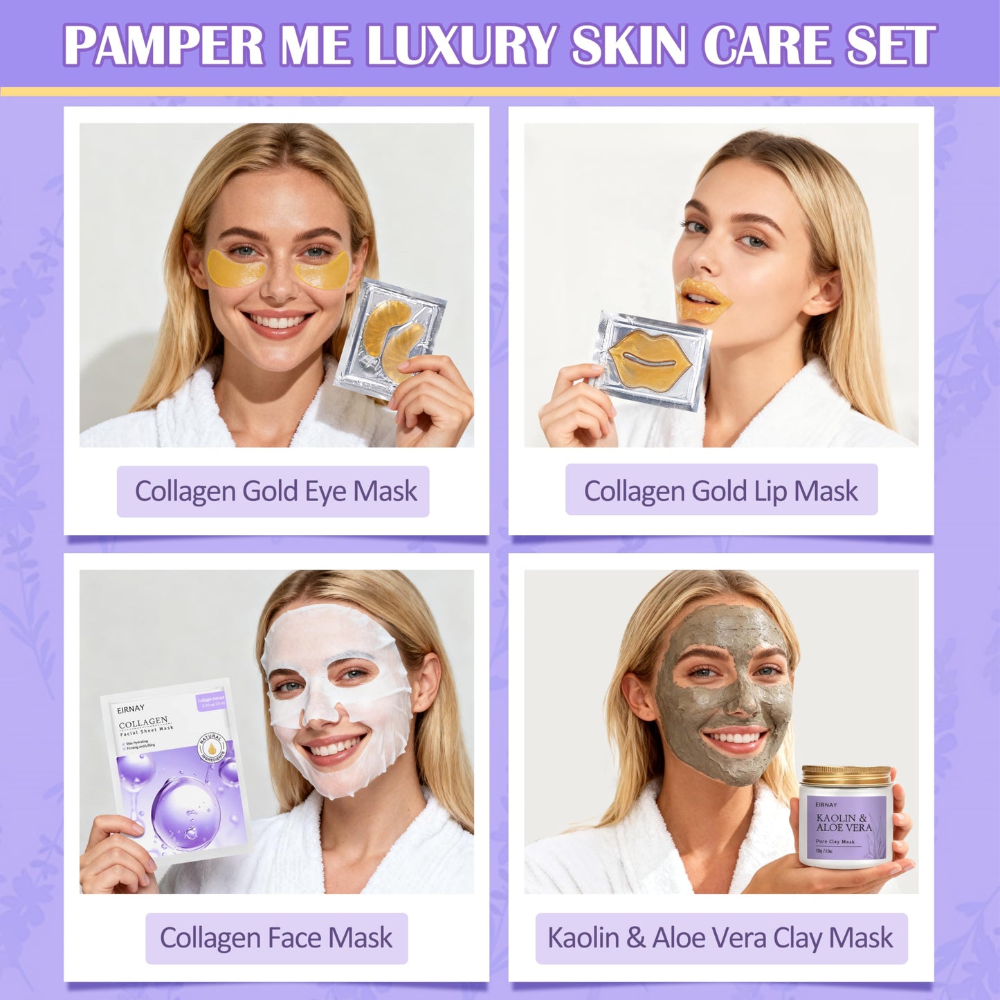 EIRNAY Mothers Day Gifts for Women, Spa Gifts Basket for Women, 21pcs Lavender Bath and Body Gift Basket, Self Care Gifts, Facial Skin Care Set, Birthday Gifts for Mom, Wife, Girlfriend, Sister