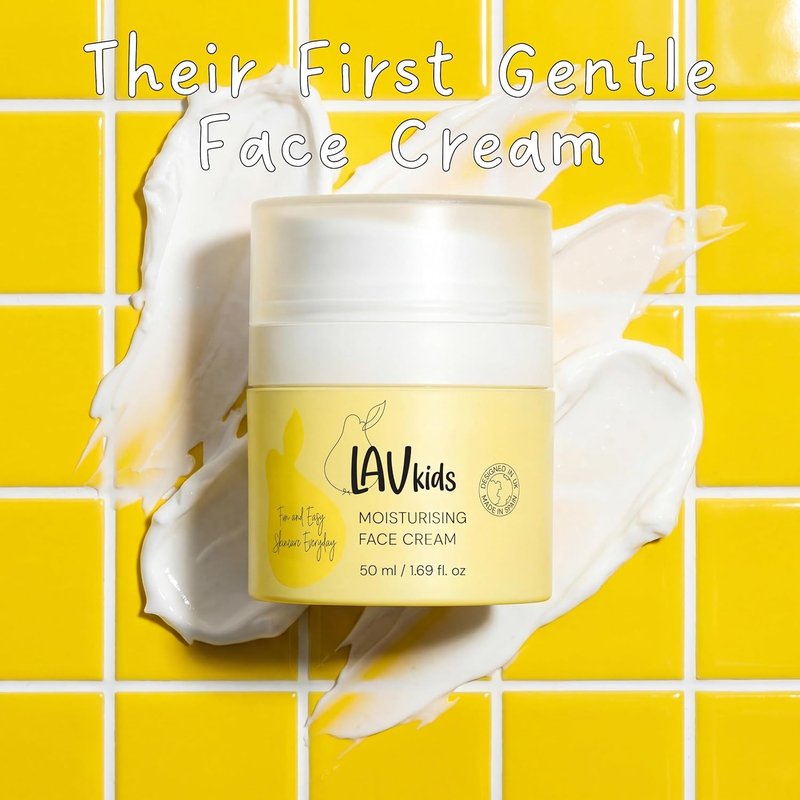 LAV KIDS Face Moisturiser - Jojoba Oil & Shea Butter Formula | Gentle Cream for All Skin Types, 50ml