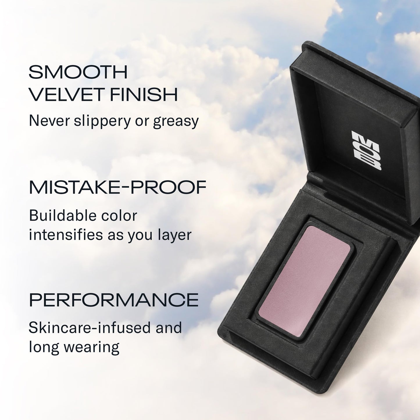 MOB Beauty Cream Clay Eyeshadow, M111 Lavender Stone, Buildable Skincare-Infused Long Wearing Cream to Velvet Finish for Eyes, Recyclable Compact, Vegan, Cruelty Free