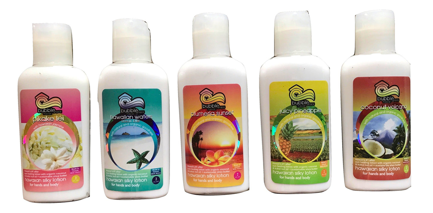 Bubble Shack Hawaii Organic Kukui Shea Lotion 5 Pk