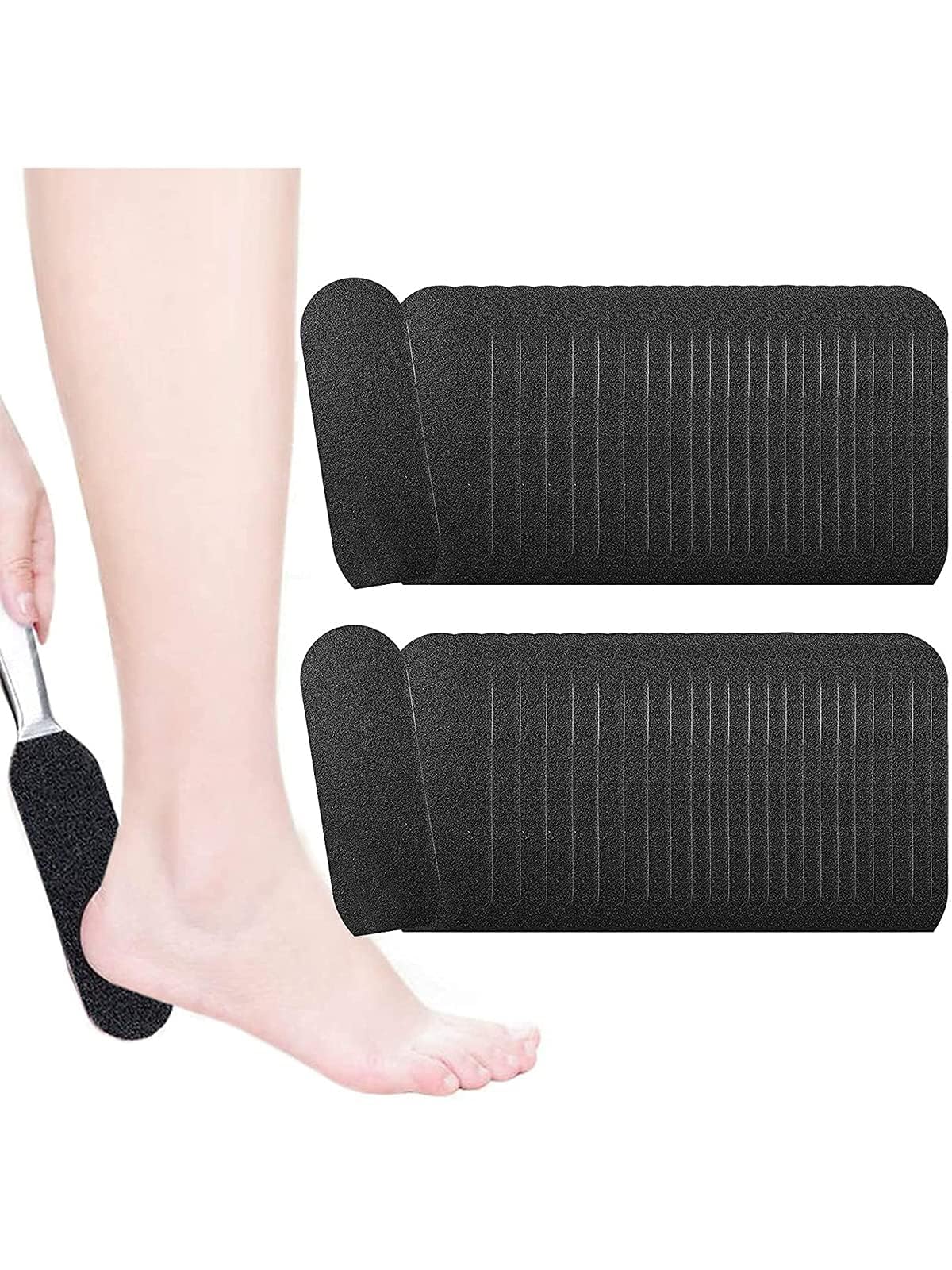 EBANKU Foot Files Refills Foot File, Reusable Stainless Steel Cracked Skin Corns Callus Remover, Feet Rasp Pedicure Sandpapers Replacement Pads Easy Feet Scrubber for Bath Pedicure Salon,100pcs