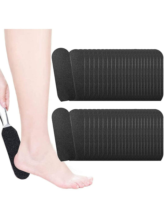 EBANKU Foot Files Refills Foot File, Reusable Stainless Steel Cracked Skin Corns Callus Remover, Feet Rasp Pedicure Sandpapers Replacement Pads Easy Feet Scrubber for Bath Pedicure Salon,100pcs