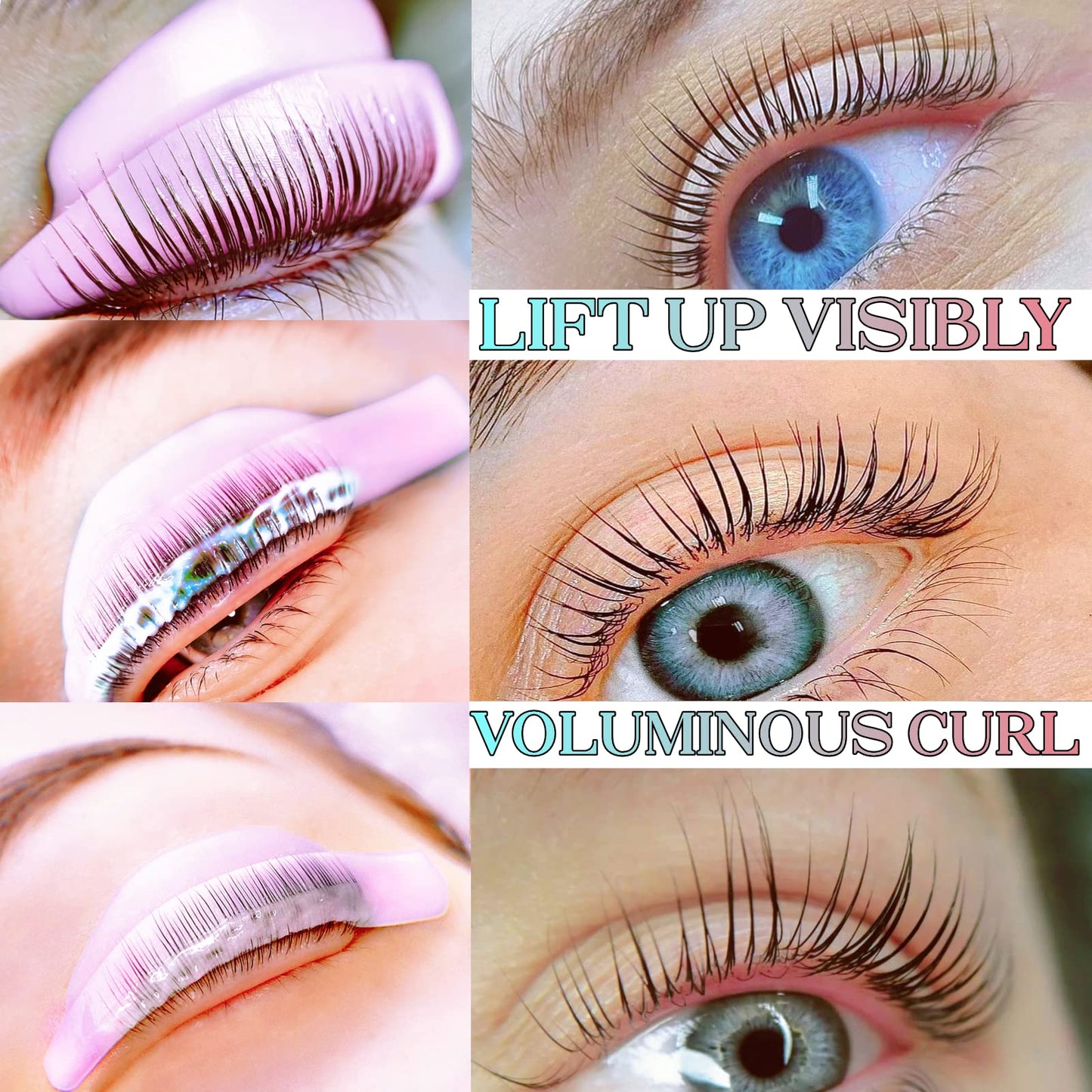 Lash lift Pad, Eyelash Perming Rod, Soft Lash Lamination Curler Shield Mega L Curl, 6 Size Lash Lifting Pads Fit All Eyes and Lashes, Lamination Roller Give Eyelashes Super Curl Never Pops Off Eyes -100 Applications Perming Guards Rods Roller (Mega L Pads