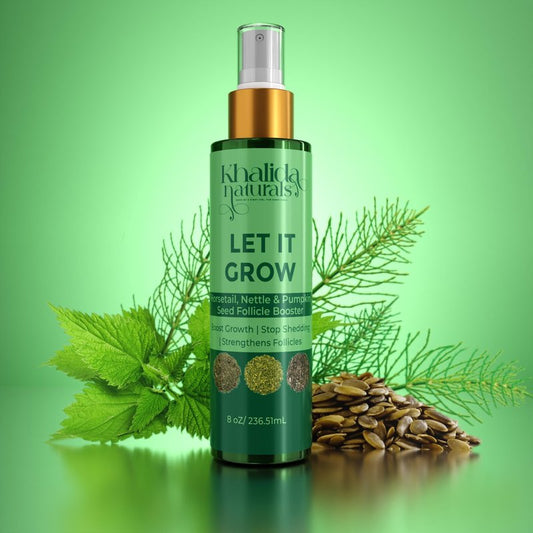 Let It Grow Hair Growth Spray – Horsetail, Nettle & Pumpkin Seed Follicle Booster | Strengthens Roots, Reduces Shedding & Stimulates Growth | Natural Scalp Tonic for Thicker, Healthier type 4 4C Hair