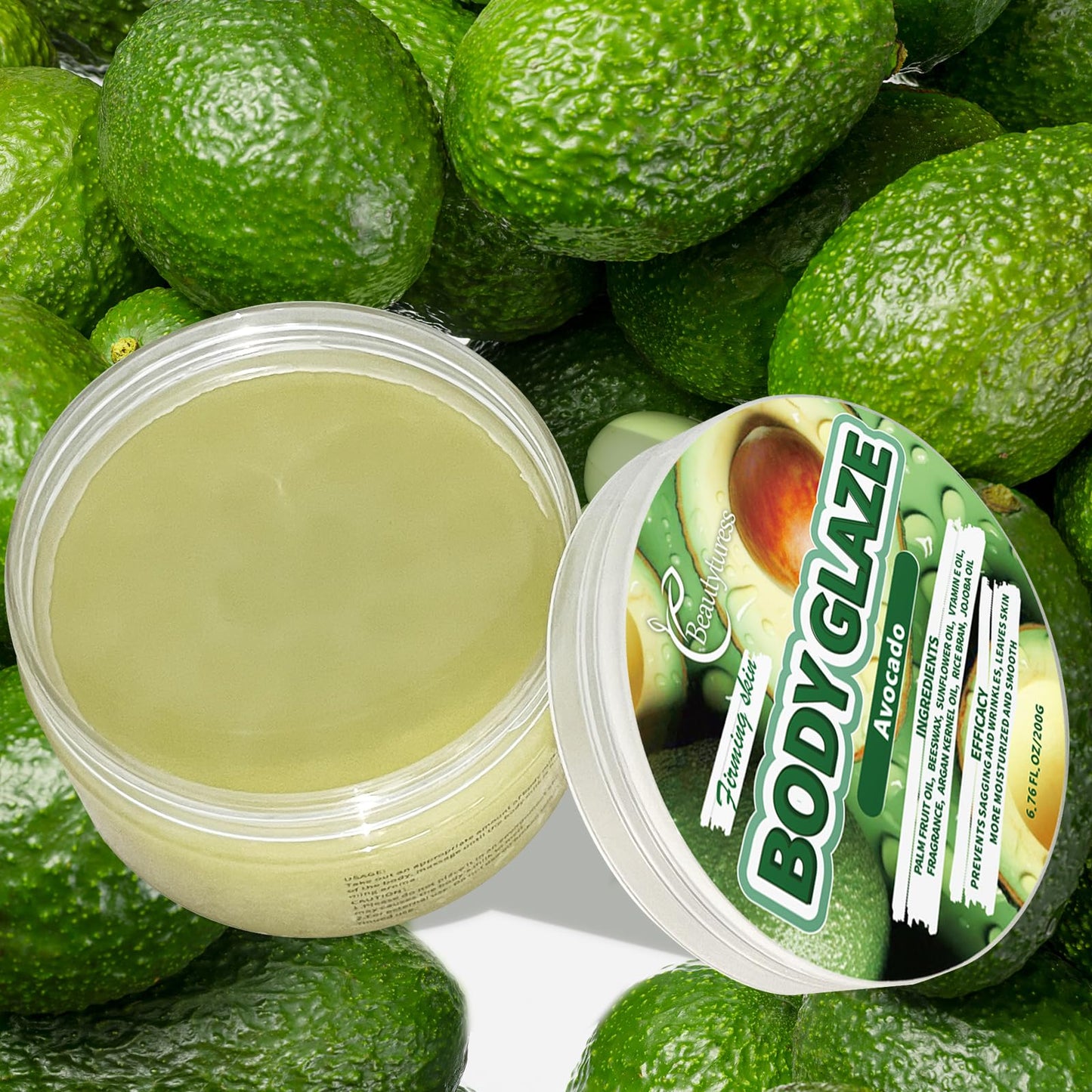 BEAUTYTURESS Avocado Body Butter – Deep Moisturizing Body Cream with Shea Butter & Vitamin E, Hydrates & Softens Dry Skin, High Mourishing, for All Skin Types