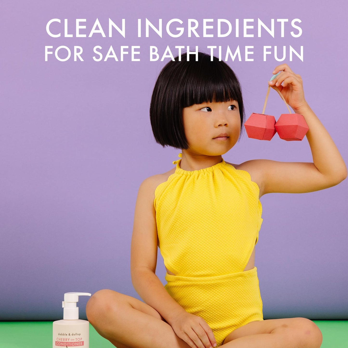 Dabble & Dollop Cherry on Top Kids Conditioner – Detangling Conditioner for Kids & Toddlers, Natural Origin, Non-Toxic, Vegan, Sulfate-Free Hair Conditioner for Soft, Smooth Hair (10 oz, Pack of 2)