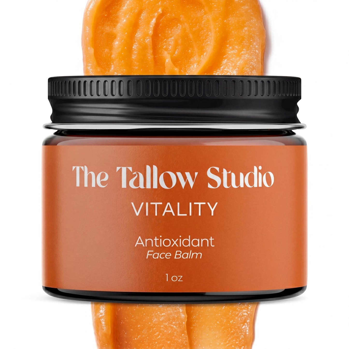 The Tallow Studio Antioxidant Tallow Face Balm for Dry & Sensitive Skin — Grass Fed Beef Tallow Face Moisturizer with Cacay Oil, Frankincense & Astaxanthin — Deeply Hydrating, Chemical Free — 1 oz