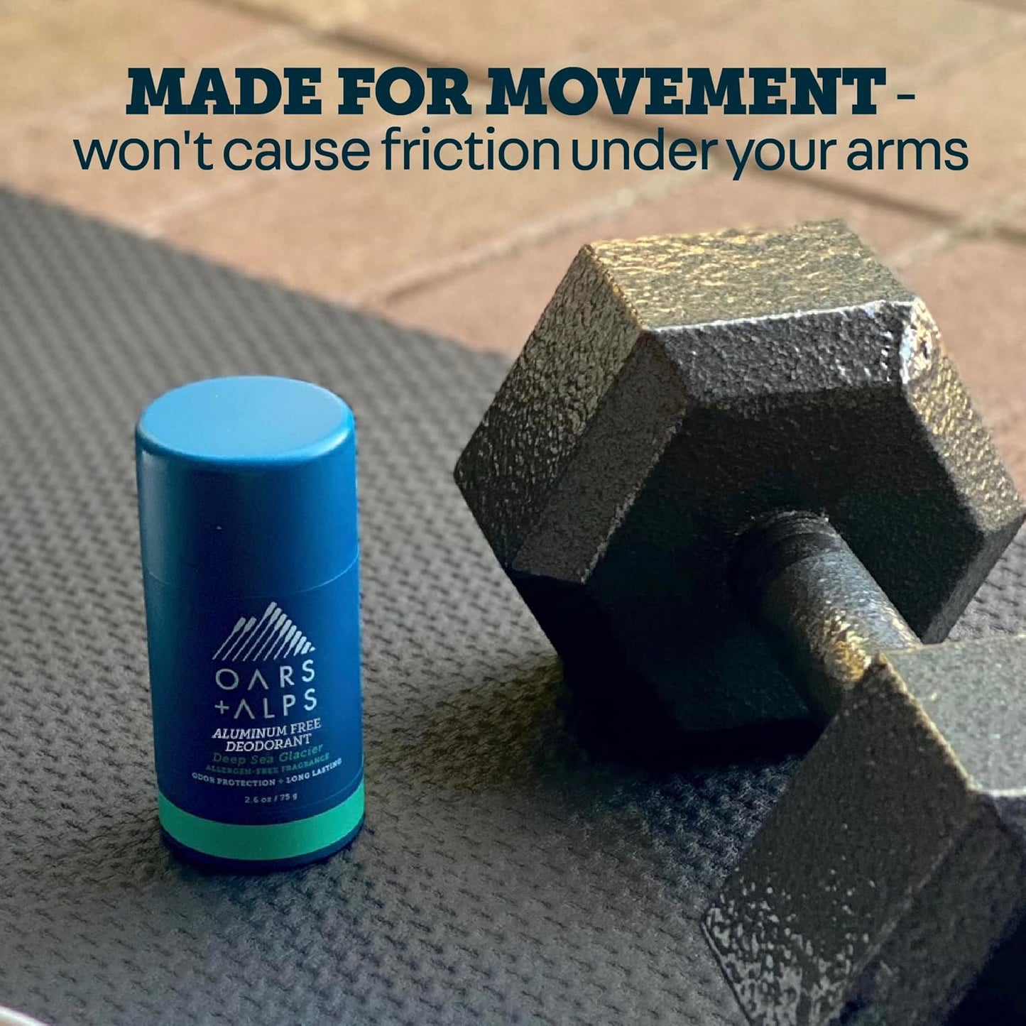Aluminum Free Deodorant for Men - Long Lasting Odor Protection | Clear, Anti-Chafing, Deep Sea Glacier, 2.6oz