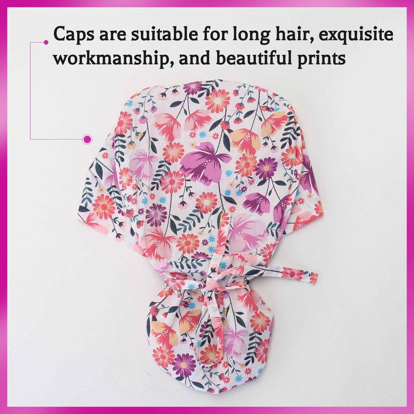 GUOER Long Hair Working Cap for Women Scrub Caps Can Store Long Hair Caps One Size (LH03C)