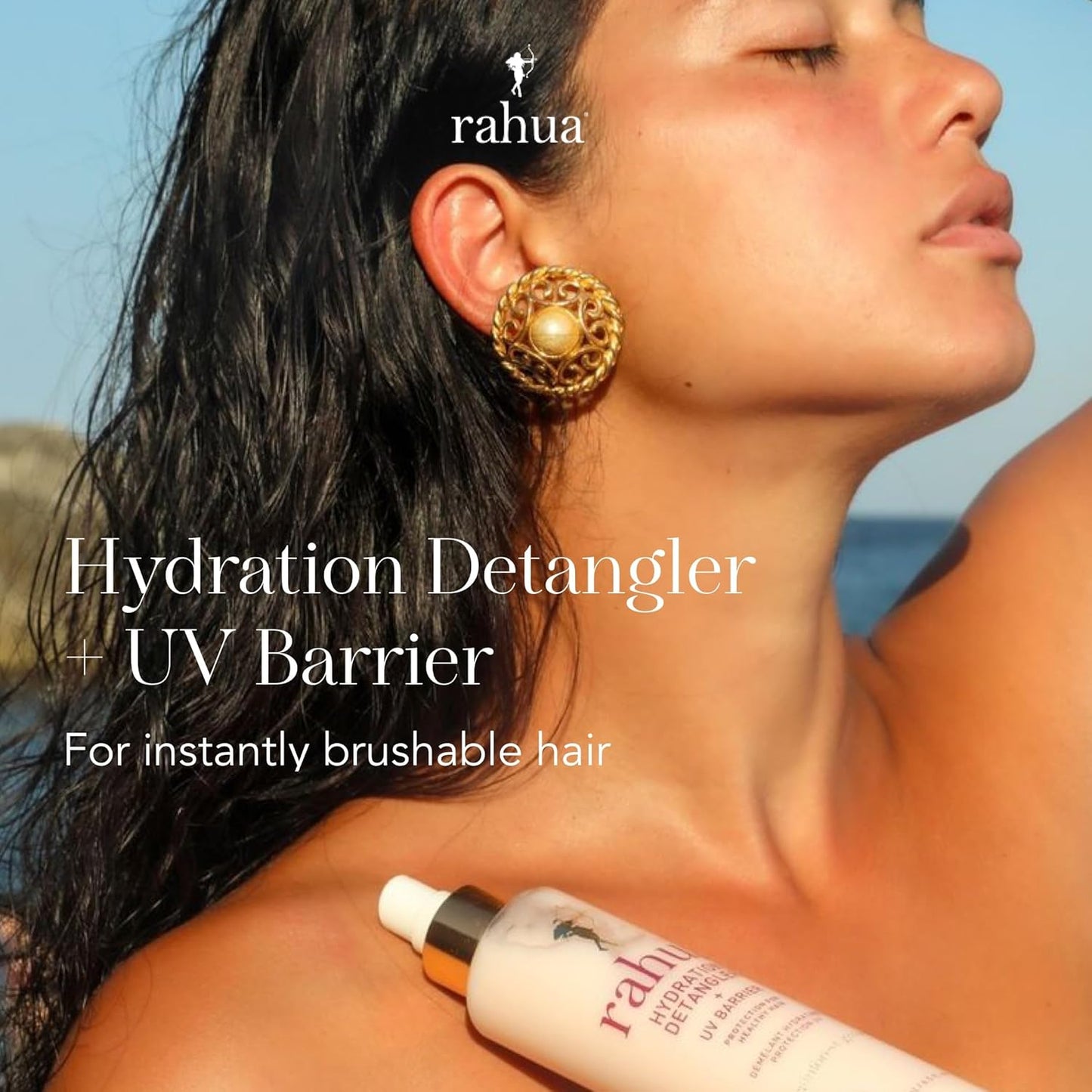 Rahua Hydration Detangler - UV Barrier Leave-In Spray for All Hair Types | Vegan Anti-Frizz Mist with Morete Oil - 6.5 Fl Oz