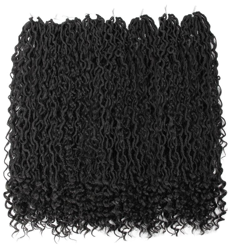 Goddess Locs Crochet Hair - 26 Inch Boho Faux Locs with Curly Ends | 8 Packs for Black Women (Color 1B)