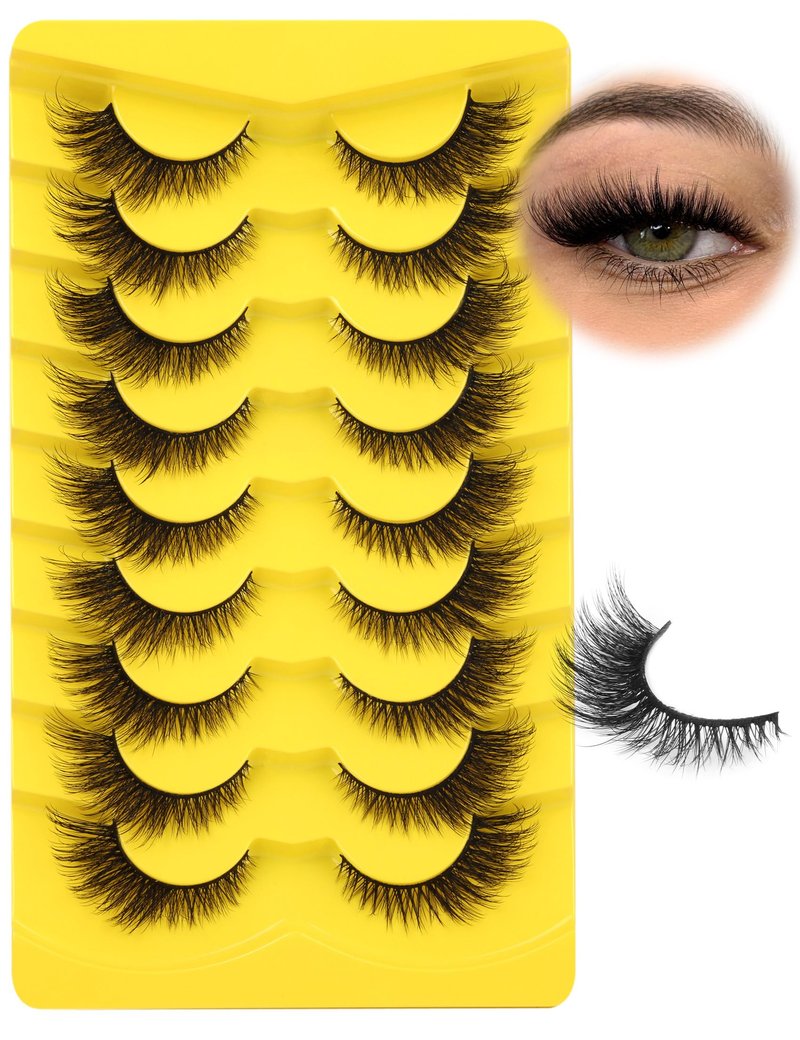 Natural Lashes Cat Eye False Eyelashes Wispy Mink Lashes that Look Like Extensions Fox Eye Lashes 9 Pairs by Zegaine