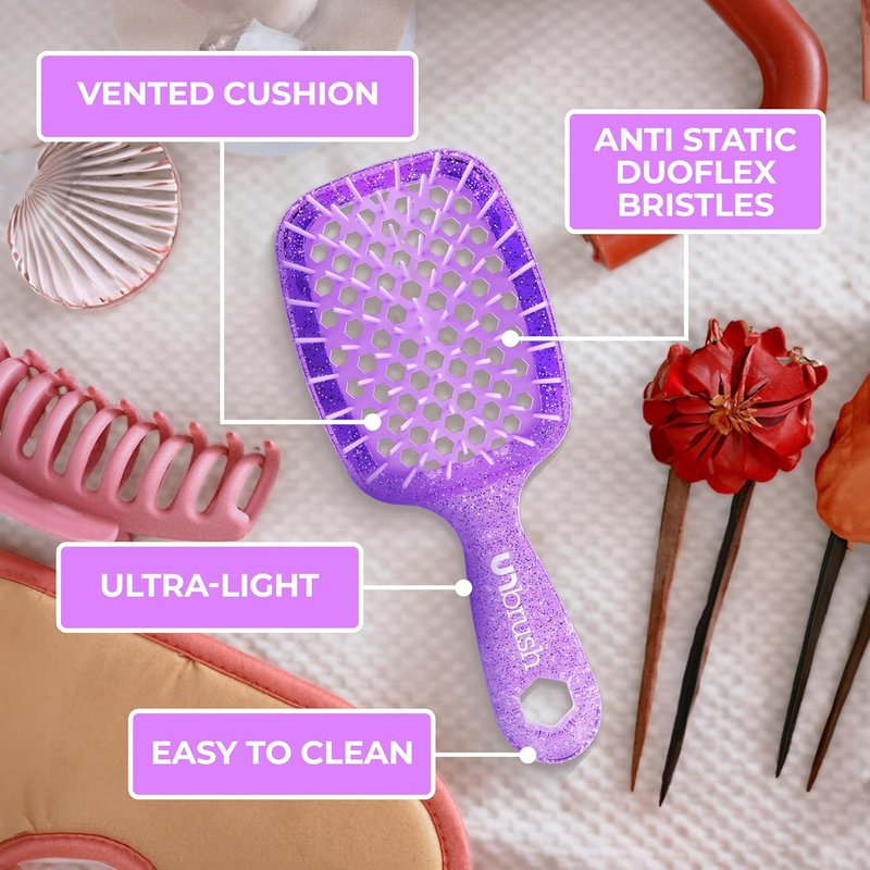 FHI Heat Mini Detangler Brush - Pain-Free Brushing for All Hair Types | Durable Anti-Static Bristles, Lightweight Design