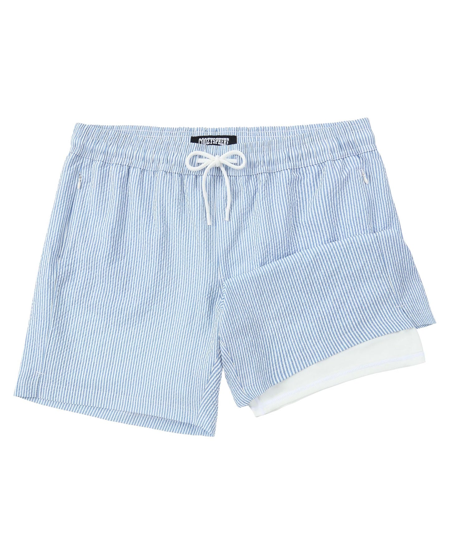 CoozySphere Mens 7 Inch Swim Trunks with Compression Liner and Zipped Pocket Quick Dry Board Shorts Bathing Suit for Beach