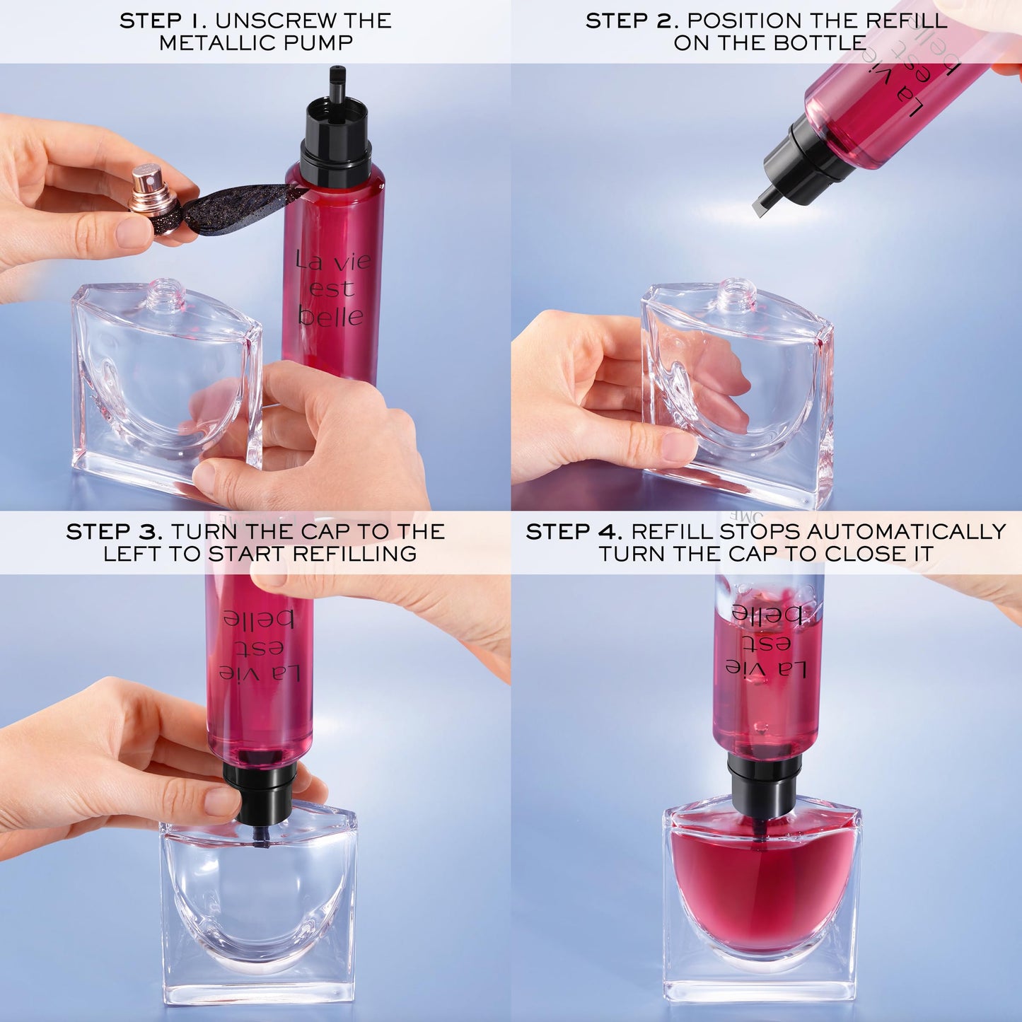 Lancôme La Vie Est Belle L'Elixir Eau De Parfum 3.4 Fl.oz Refill - Warm, Velvety Floral Perfume with Notes of Raspberry, Bergamot, Violet, Rose & Cocoa Butter - Womens Perfume