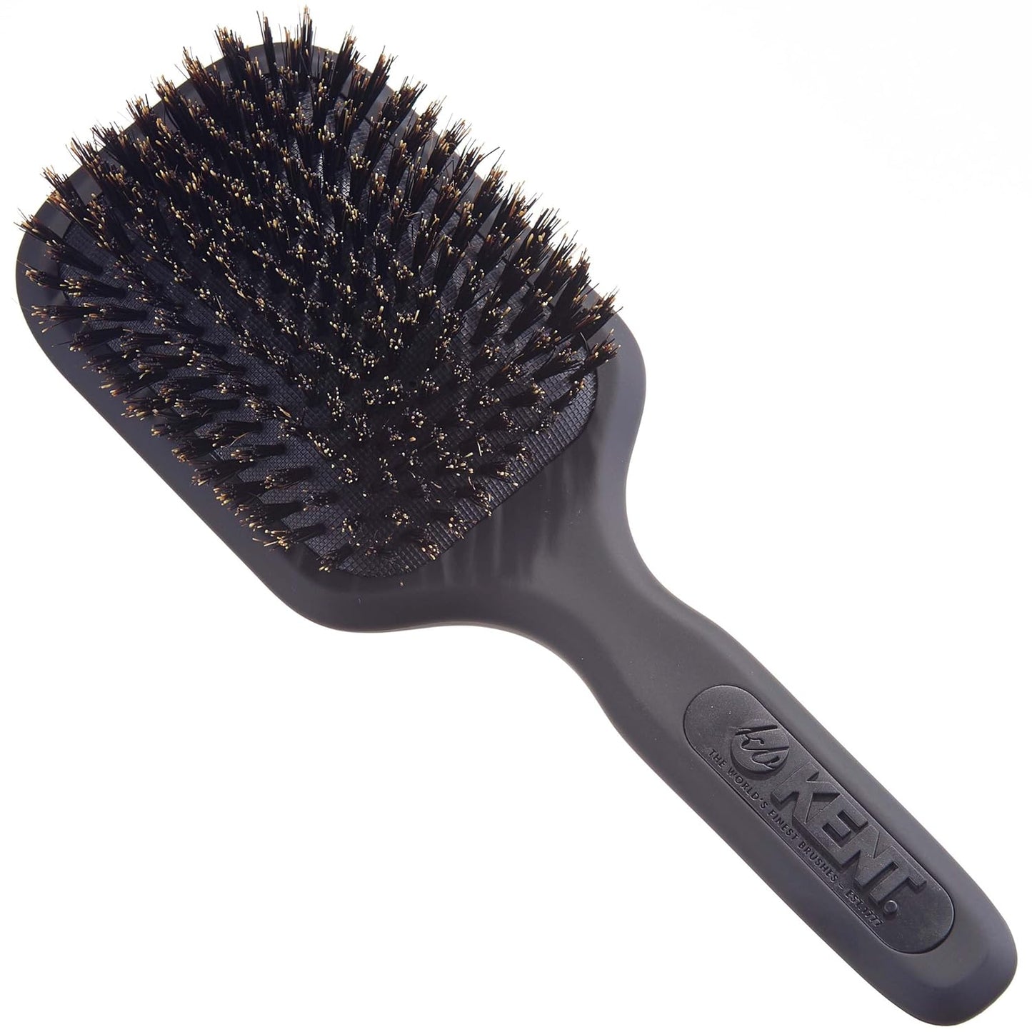 Kent AH13G Airhedz Pro Pure Bristle Paddle Brush - Medium Grey Detangler for Curly, Thick & Wet Hair