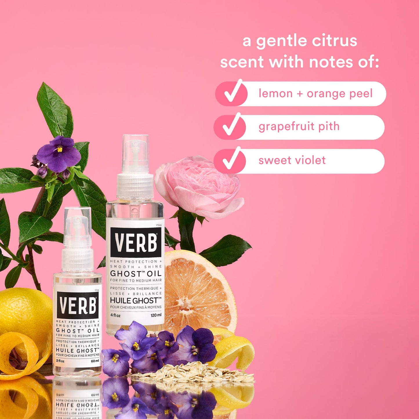 VERB Ghost Oil, 2 fl oz- Weightless Hair Oil for Fine to Medium Hair – Smooths Frizz, Adds Shine – No Parabens, Gluten or Harmful Sulfates, (Pack of 2)
