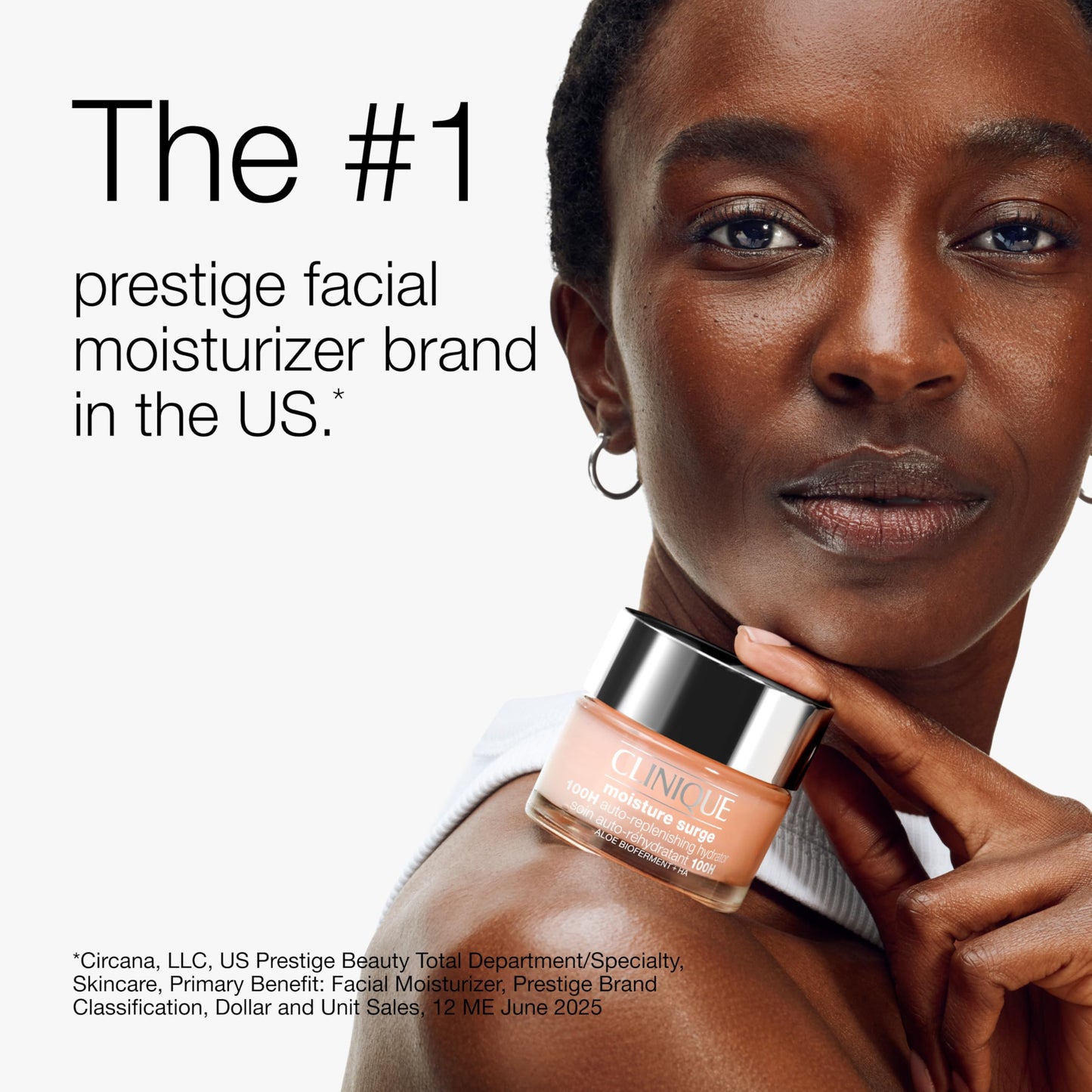 Clinique Moisture Surge 100H Auto-Replenishing Hydrator Oil Free Face Moisturizer | With Hyaluronic Acid, Aloe Bioferment and Vitamins C + E | For All Skin Types | Hydrating + Moisturizing, 1.7 Fl Oz