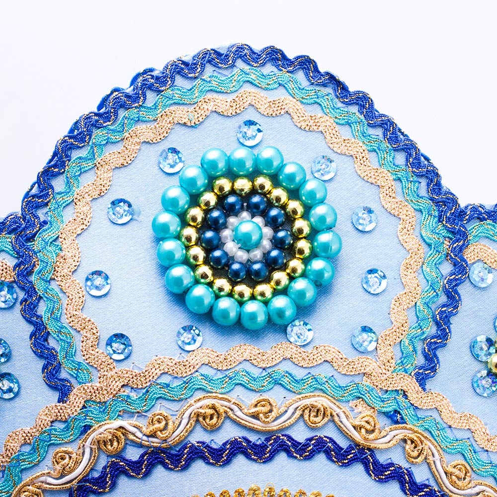 Best Avantage Elena Kokoshnik Headdress (light blue & golden)