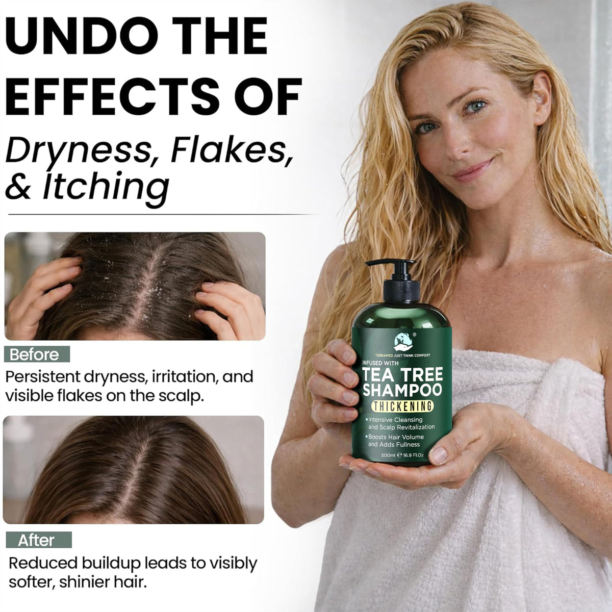 Tea Tree Shampoo & Conditioner Set | Clarifying Shampoo Provides Hair Growth | Itchy Scalp Treatment | Boosts Hair Growth For Men and Women & Reduces Hair Loss | Sulfate & Paraben Free