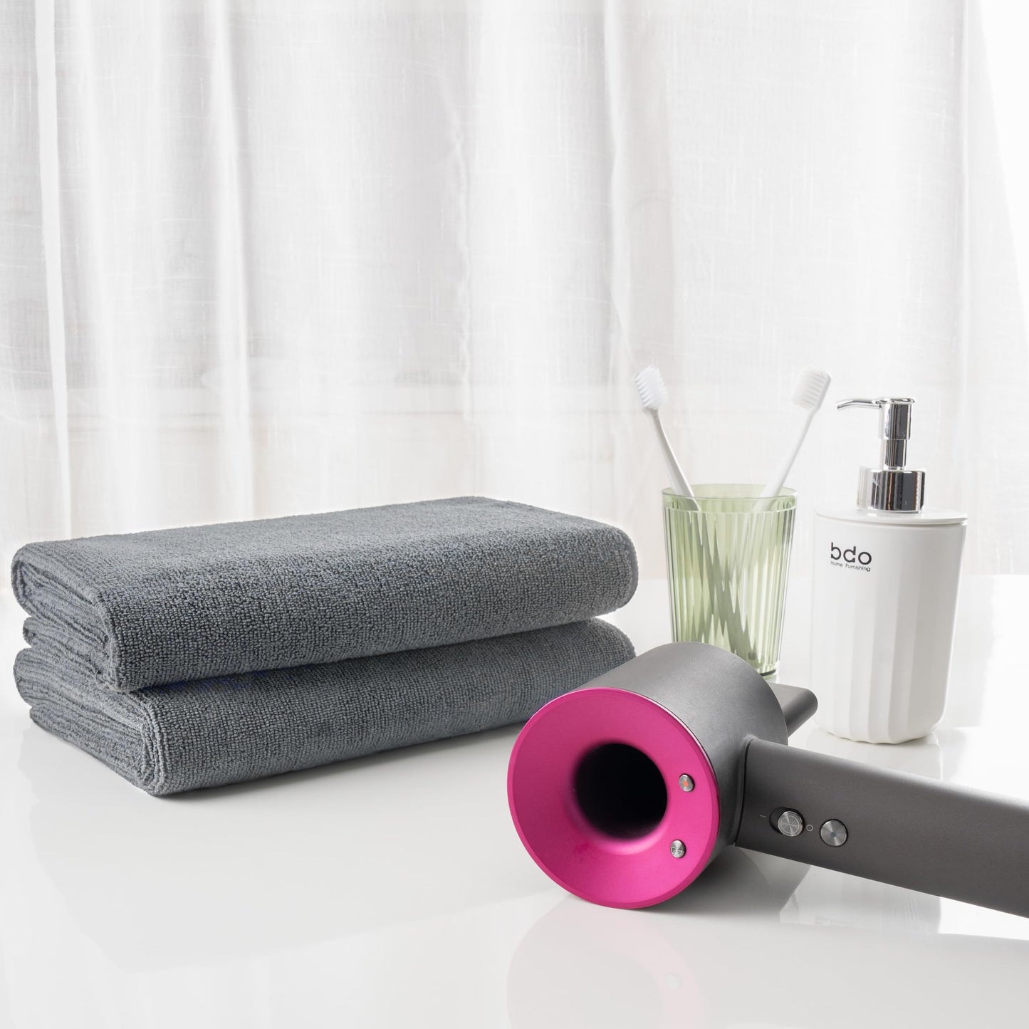 MICROFI New Microfiber Hair Drying Salon Towels, Quick Dry, Lint Free, 2 Pack 340 GSM (Gray)