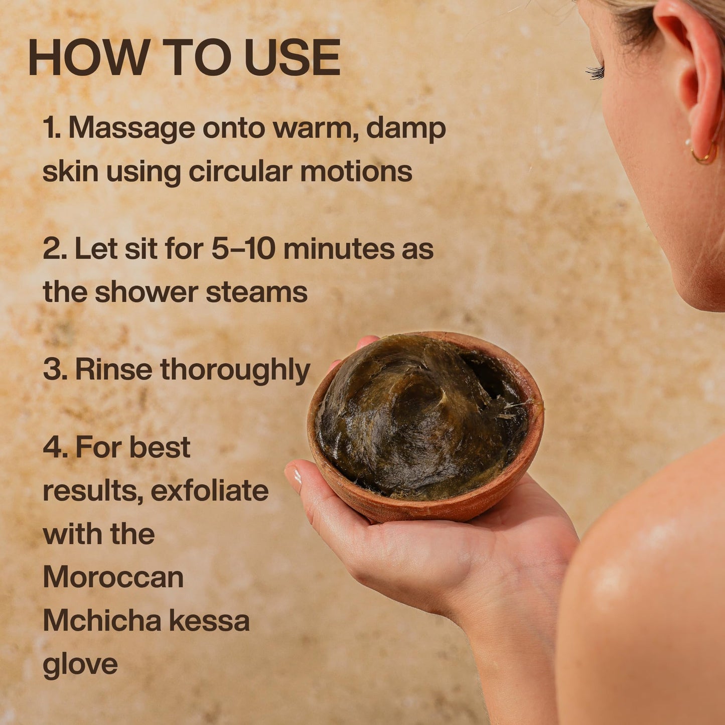 Moroccan Black Soap with Olive Oil, Hammam Exfoliating Natural Black Beldi Soap, Moroccan Body Scrub, Traditional Savon Noir (7 oz)