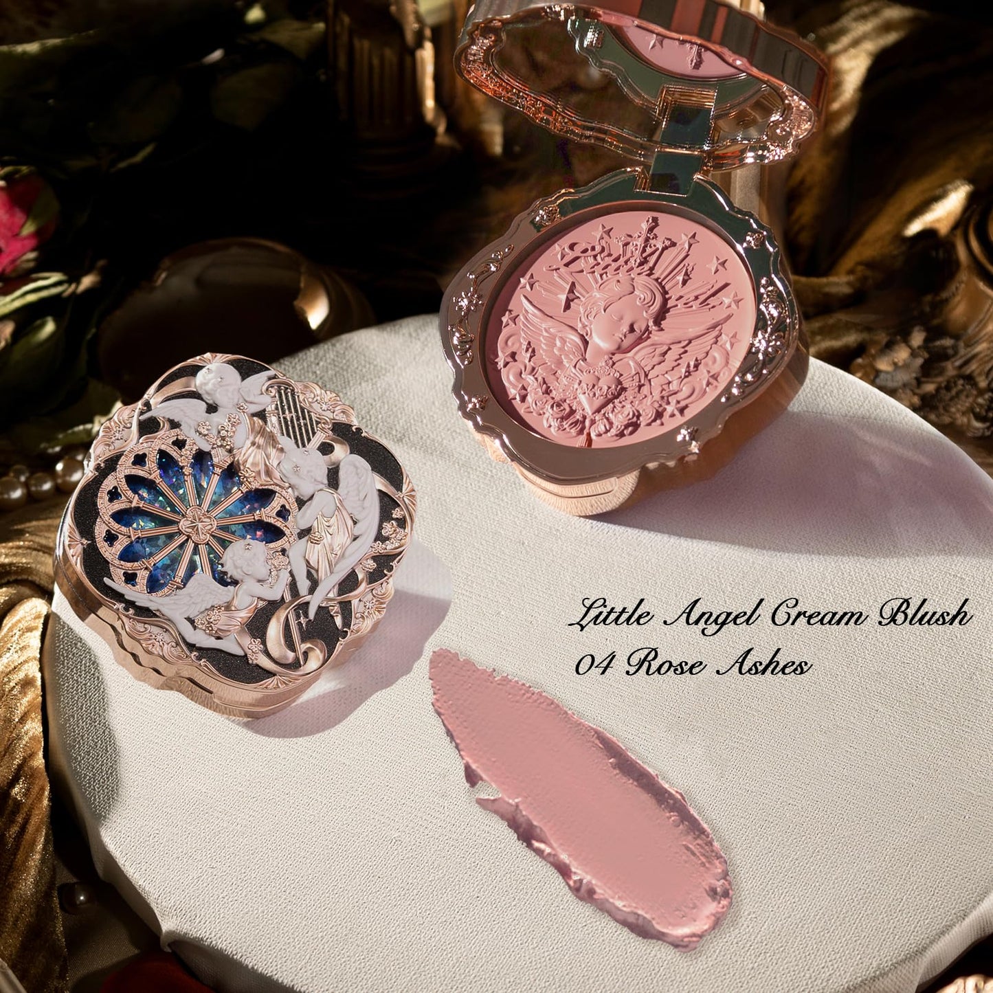 Flower Knows Little Angel Cream Blush,Warm Pink Hydrating Blush for Cheeks,Buildable & Blendable Dewy Face Makeup,Soft Long-Lasting Cute Make Up for Women & Girls,0.21 Oz(04 Rose Ashes)
