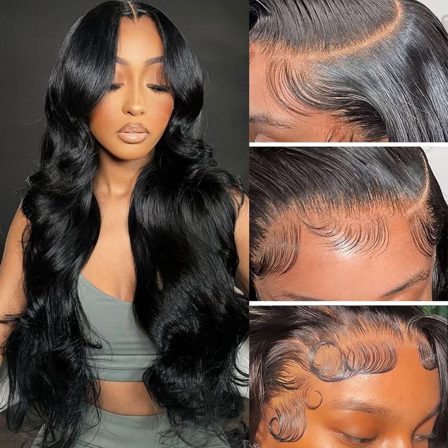 HD Lace Frontal 13x6 Transparent Ear to Ear Body Wave Frontal Human Hair 100% Unprocessed Virgin Lace Closure Human Hair Pre Plucked with Baby Hair 150% Density 12 Inch