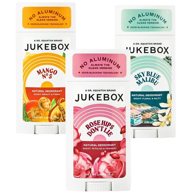 Natural Deodorant for Women - 3 Pack Sampler Gift Set | Rose Hips, Mango, Sky Blue Malibu