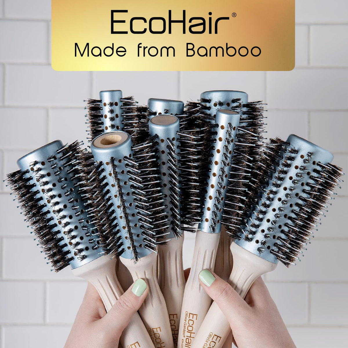 Olivia Garden EcoHair Combo Vent Round Bamboo Hair Brush EH-COV34 (2 5/8")
