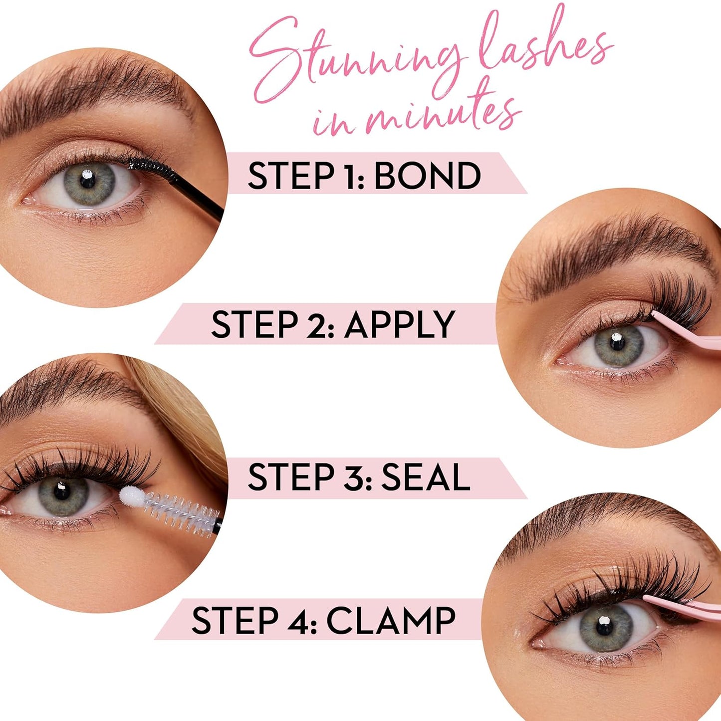 DIY Individual Lash Extension Kit - 140 Pc Miss Wispy Clusters, Waterproof Bond & Seal | Eyelash Applicator & Remover