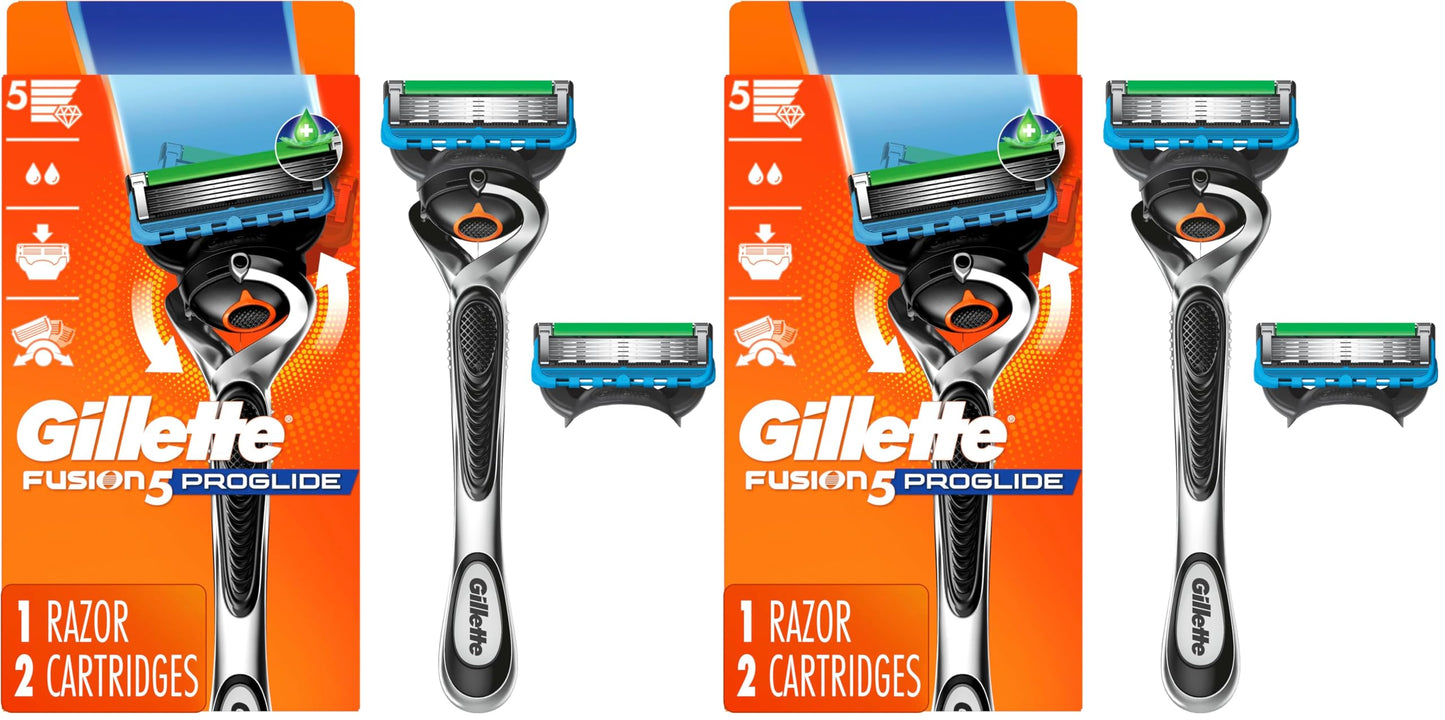 Gillette ProGlide Razor for Men, Handle + 2 Blade Refills (Pack of 2)