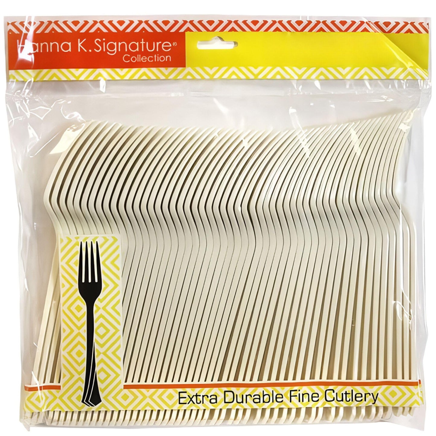 Premium Heavyweight Ivory Plastic Fork (Packs of 51), Durable & Stylish Design, Ideal For Any Occasion