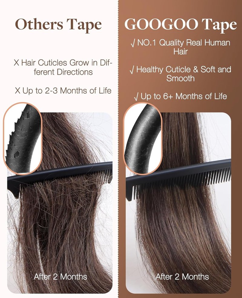 Invisi Edge Tape in Hair Extensions - 18" Balayage Walnut to Ash Blonde, 6pcs, Virgin Remy Hair, Seamless Design