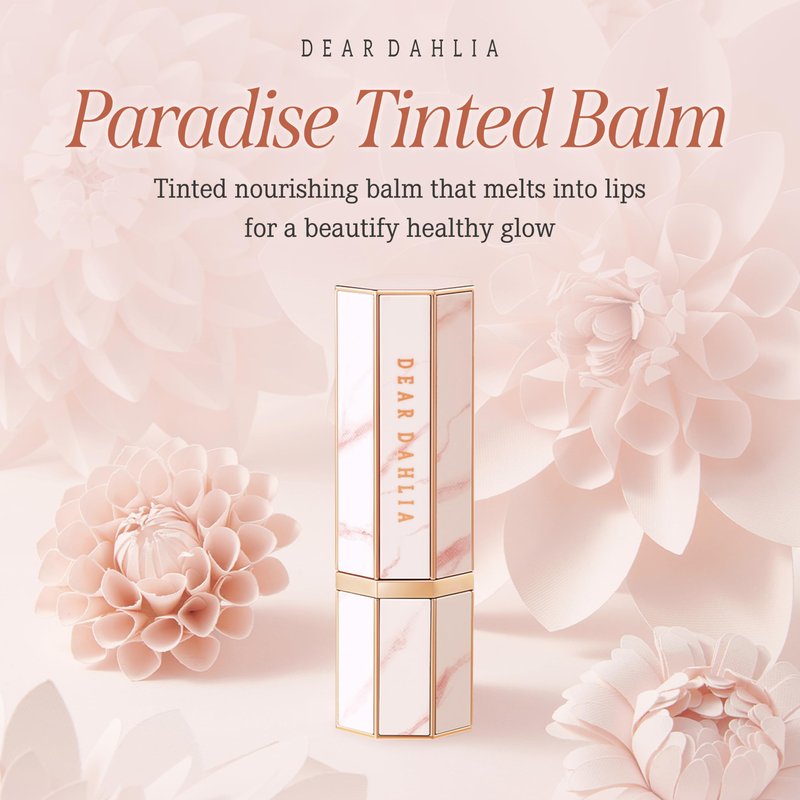 DEAR DAHLIA Lipstick Paradise Tinted Blooming Lip Balm (Fantasy) - Vegan Lip Moisturizer with Shimmering Pearl Finish, Nourishes and Soothes Lips. Korean Lip Care 0.11 oz