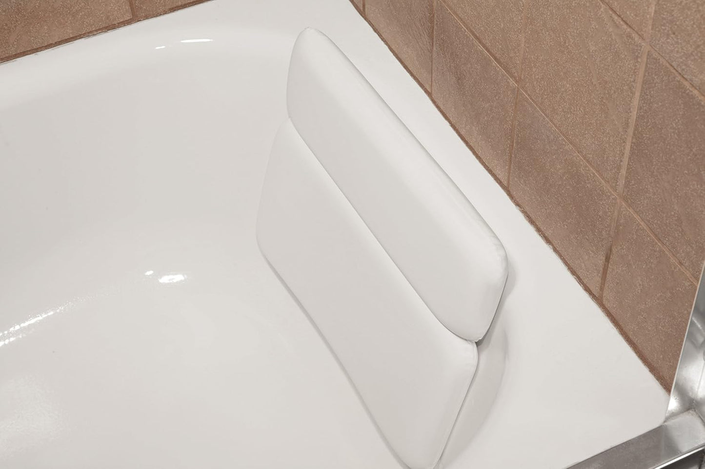 Luxury Neck Spa Bath Pillow - Large White Vinyl & Foam for Ultimate Relaxation