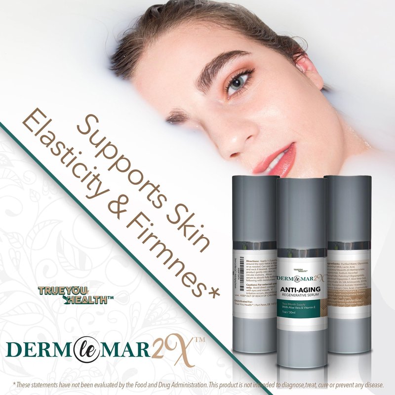 Derm Le Mar 2x Anti-Aging Regenerative Serum - 2 Month Supply - Nutrient Rich Improved Formula to Nourish Skin & Promote Cell Renewal - Help Sooth & Firm Skin - Improve Hyperpigmentation & Wrinkles