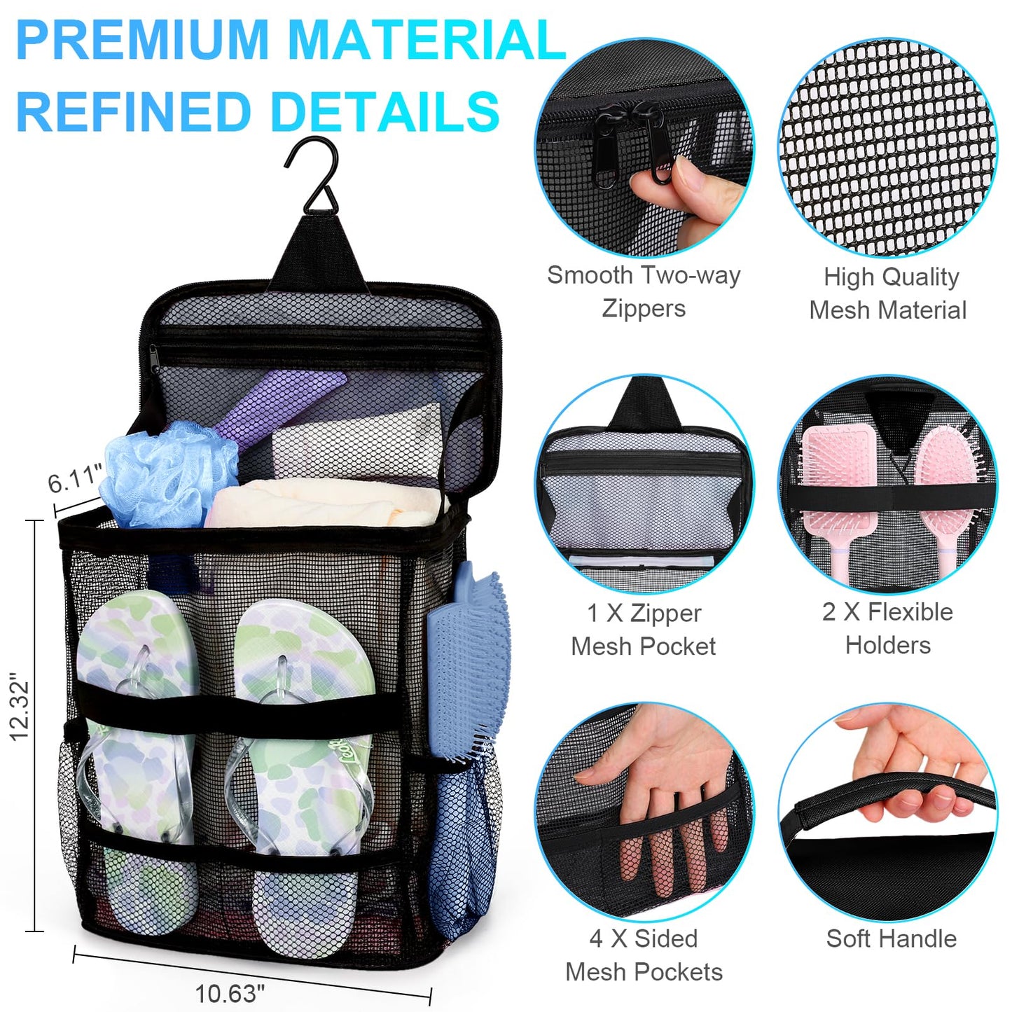 Dorm Room Essentials for College Students Girls Boys Guys, Large Capacity