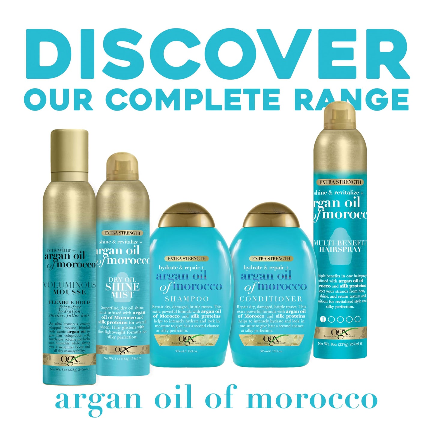 OGX Extra Strength Hydrate & Repair + Argan Oil of Morocco Conditioner for Dry, Damaged Hair, Cold-Pressed Argan Oil to Moisturize Hair, Paraben-Free, Sulfate-Free Surfactants, 25.4 Fl Oz