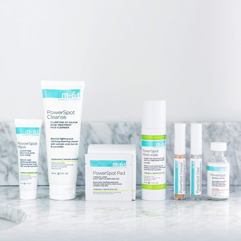 m-61 Powerspot Pads | Quick Spot Clarifying Pad With Salicylic Acid, Tea Tree, Witch Hazel, Aloe. For Blemish-Prone Skin - 30 Treatments