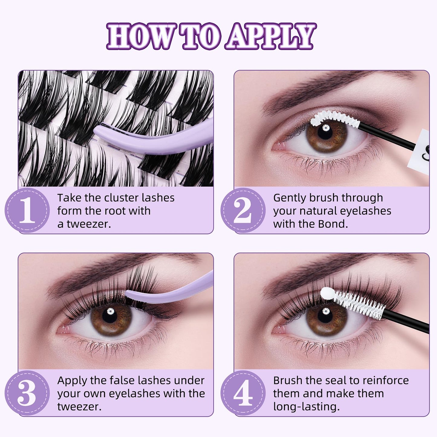 Brown Lash Clusters 10-18mm Mix D Curl Dark Brown Lash Clusters 120pcs DIY Wispy Cluster Eyelash Extensions Individual Natural Lashes Cluster False Eyelash Clusters (S3 Lashes Only)