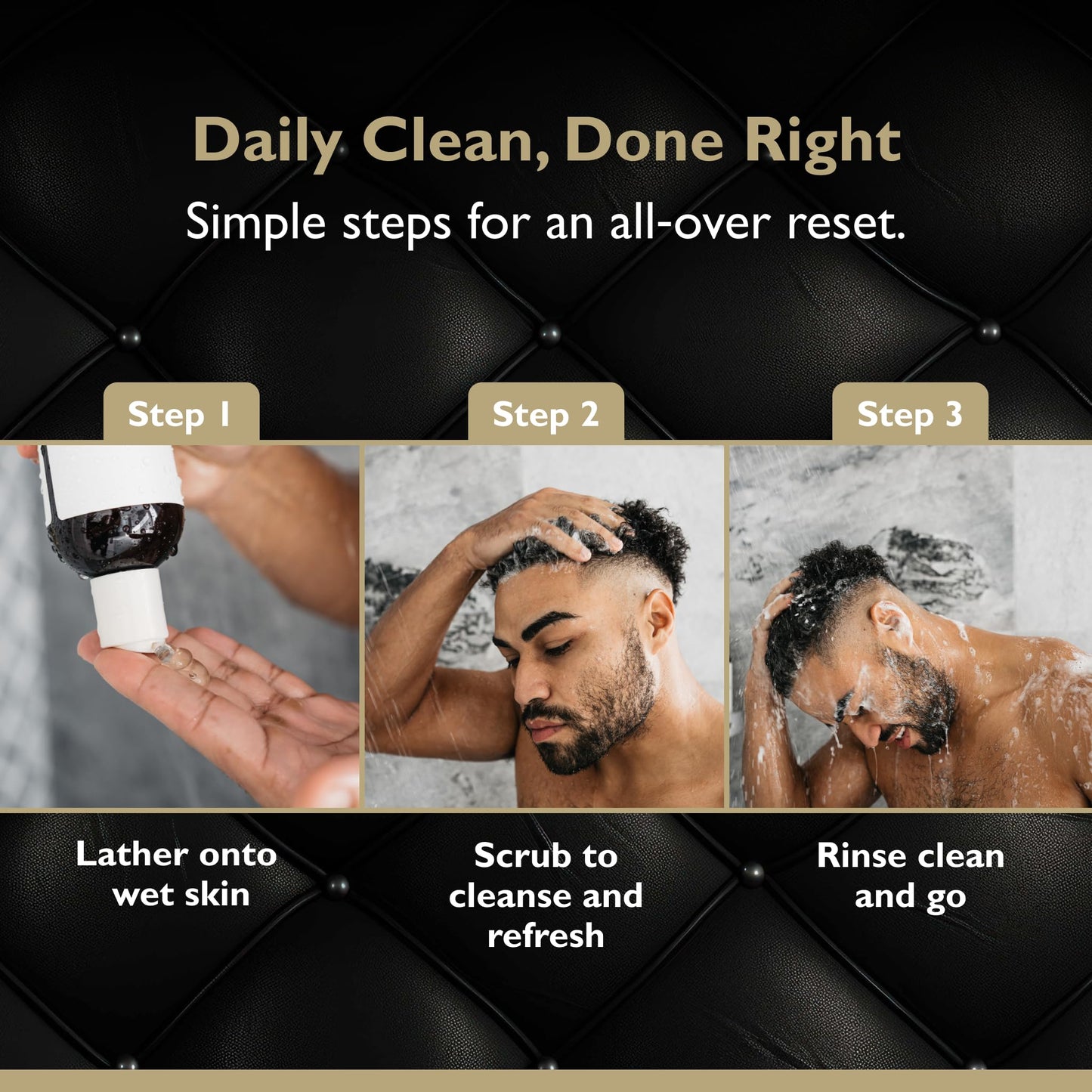 DandyMen Men's Body Wash - Tobacco Vanilla - Deep Cleansing Shower Gel with Vitamin B5 - Hydrating Daily Wash, 16 oz, 2-Pack